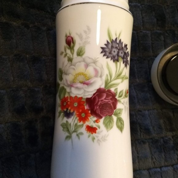 Vintage 80s NWT porcelain thermal travel mug gift box - Picture 5 of 7
